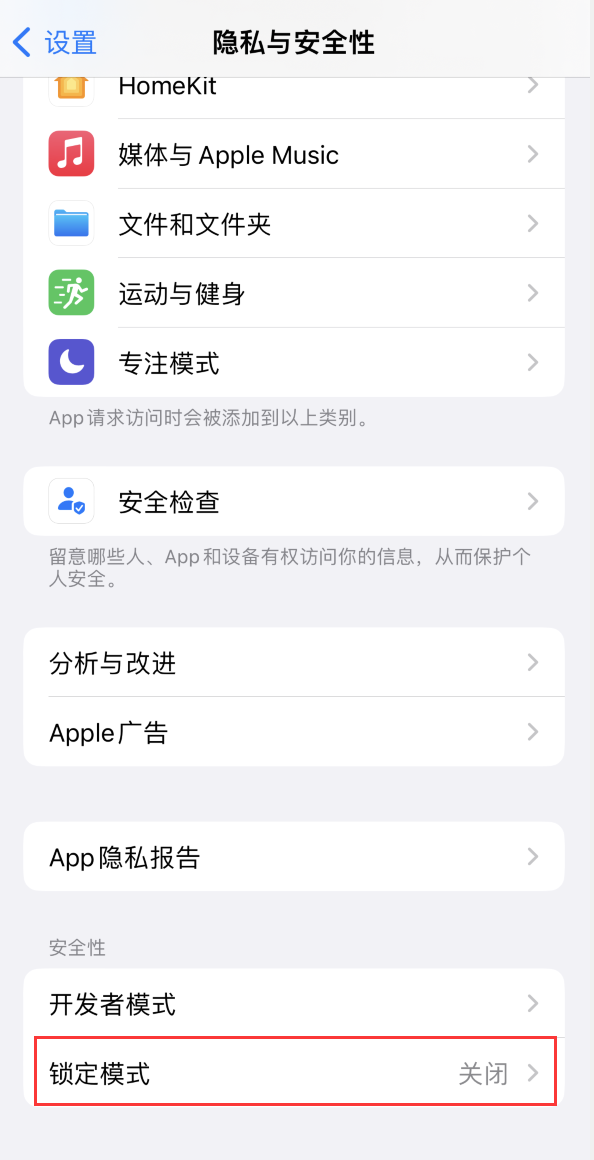 大冶苹果手机维修分享iOS 16 “锁定模式”是什么 